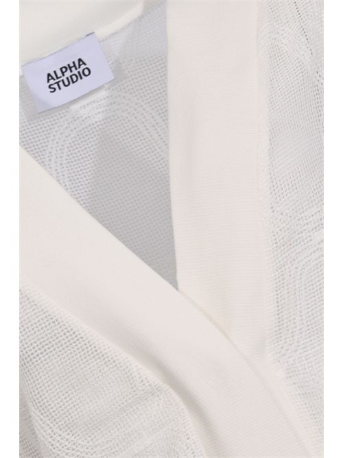 Gilet traforato in cotone Latte Alpha Studio | AD-6560D2003